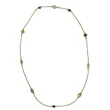 Image of 14k Yellow Gold Multi-Gemstone Station Necklace, 18