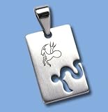 Stainless Steel Pendant - Etched Zodiac Design - Capricorn by Able Tooling