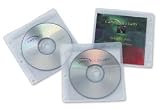 CD Sleeves, 100/Pack, White/Clear