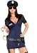 Sexy Womens Costume Naughty Female Police Officer Blue Zipper Front Dress Bad Cop Girl Outfit