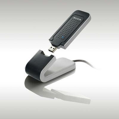 Belkin N1 Wireless USB Adapter - Network adapter - Hi-Speed USB - 802.11b, 802.11g, 802.11n (draft)