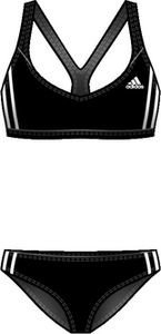 Adidas M&auml;dchen Badeanzug 3 Stripes Authentic Two Piece, black dd/white, 152, X13189