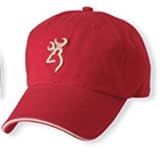 Browning Twill Cap w/3-D Buckmark & Pipe Brim Twill Cap 3D Bkmk Red