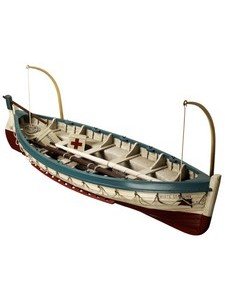 Childrens Toyshop  Toys : Authentic Models - Very Detailed Model Ship - White S.L.Lifeboat, Blue/Red