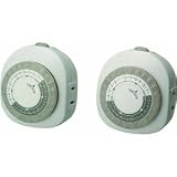 Woods 59419 Lamp and Appliance Timer with 2-Prong Outlet, 24-Hour, 2-Pack