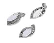 Sterling Silver Marcasite Pendant and Earrings Set - Marquis Cut Mother of Pearl