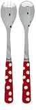 Sabre - Pois Blanc - Service à Salade - Rouge - Inox - 18/10
