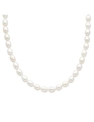 14k Yellow Gold 16in 7.5mm White Potato Shape Freshwater Cult. Pearl Necklace