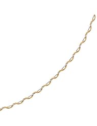 7" 14K Rose & White Gold Polish Diamond Cut Mirror Spring 2 Strand Bracelet w/ Pear Shape Clasp