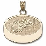Phoenix Coyotes 5/8" Puck Pendant - 10KT Gold Jewelry