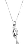 Sterling Silver Three Dimensional Girl Figure Skater Necklace