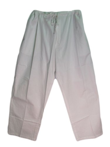 Yoga Trendz Men's White Drawstring Yogi Cotton Pants (Large/X-Large)
