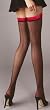 Thigh Hi Stocking BACKSEAM TWO Tone Sheer Black Red Lace Top SeXy