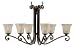Lyon Bronze Combining Oil Rubbed Bronze and Flowing Etched Glass 6 Lt Oval Chandelier...