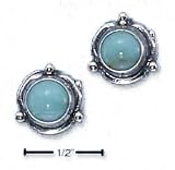 Sterling Silver Flower Concho Turquoise Post Earrings