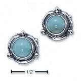 Sterling Silver Flower Concho Turquoise Post Earrings