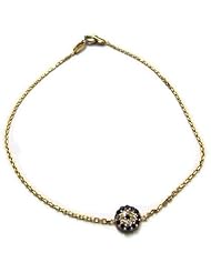 14k Solid Yellow Gold Turkish Mini Evil Eye Bracelet