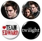 Team Edward Twilight Mini Buttons/Pins/Badges 1" - set of 4