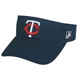 MLB ADULT Minnesota TWINS Home NAVY BLUE VISOR Adjustable Velcro TWILL