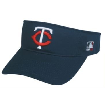 MLB ADULT Minnesota TWINS Home NAVY BLUE VISOR Adjustable Velcro TWILL