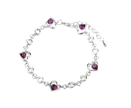 Gimuchy White Gold Plated Heart Shape Swarovski Elements Crystal