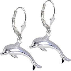 .925 Sterling Silver Dolphin Earrings