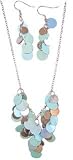 Necklace & Earring Set - Pink, Green, Blue
