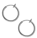 Pair of Small Size 5/16 in. Non-Pierced Silver Plated Hoops-Clip On Hoop Earrings-Fake Nose Ring-Fake Lip Ring