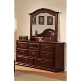 Juillac Solid Wood Fully Assembled Dresser & Mirror , Cherry Finish
