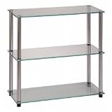 Review Stacks and Stacks  / 3 Shelf Book Stand - keeps books and collectibles looking great (Glass Stainless Steel) (26.50