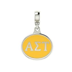 Alpha Sigma Tau Sorority Drop Charm Fits Most European Style Bracelets Including Chamilia Zable Troll and More. High Quality Bead in Stock for Fast Shipping.