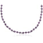 Sterling Silver 3mm Amethyst Necklace, 18