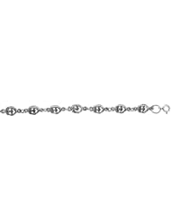 Sterling Silver Skull Charm Bracelet, 1/4 inch wide