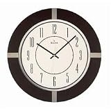 Inspire Modern Wall Clock w Wood Frame in Espresso Finish - Bulova