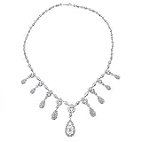 Sterling Silver Cubic Zirconia Dangling Necklace