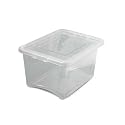 30 litre Clear Box with snap fit lid. 260h x 360w x 460mmd.
