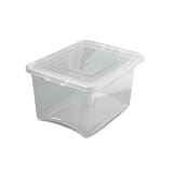 from BiGDUG 30 litre Clear Box with snap fit lid. 260h x 360w x 460mmd. Model VUB1