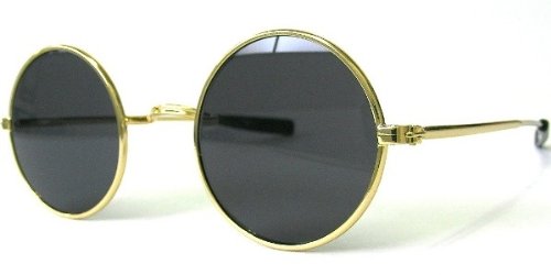 ◆丸メガネ◆サングラス　昭和レトロ復刻版　gold/black
