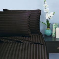 Classic Hotel Quality 3PC Duvet Set 2000 Thread Count Full 100% Egyptian Quality Chocolate Stripe by Anky Bedding