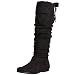 Madden Girl Women's Jaylyne Flat Scrunch Boot,Black Suede,8.5 M US