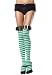 St. Patrick's Day Striped Thigh High Nylon Stocking with Leather Belt and Brass Buckl...