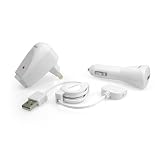 Universal Apple iPod USB Charger Kit - USB Retractable Hotsync Cable - USB Home Travel Charger - USB 12V Cigarette Lighter Charger