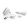 Universal Apple iPod USB Charger Kit - USB Retractable Hotsync Cable - USB Home Travel Charger - USB 12V Cigarette Lighter Charger