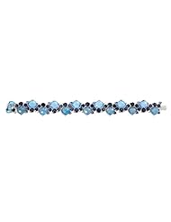 Diamond, Blue Sapphire, Tanzanite and Blue Topaz 18k White Gold Bracelet