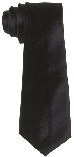 Calvin Klein Men's Malte Satin Solid Slim Tie,Black,One Size