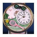 Tennis Pink Skirt Gold Watch by Whimsical Watches