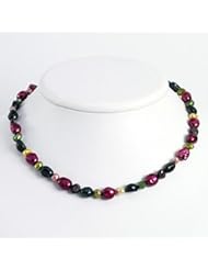 Sterling Silver Multi-Color Cultured Pearl Necklace - QH2622-18"