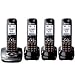 Panasonic KX-TG7534B DECT 6.0 PLUS Expandable Digital Cordless Phone and Answering System with 4 Handsets
