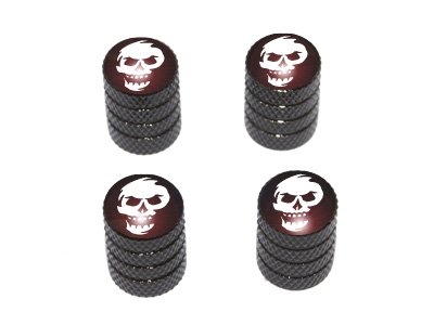 Skull Abstract - Tire Rim Valve Stem Caps - Black Deals
