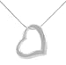 Sterling Silver Polished Dangling Heart Necklace with 18" Snake Chain